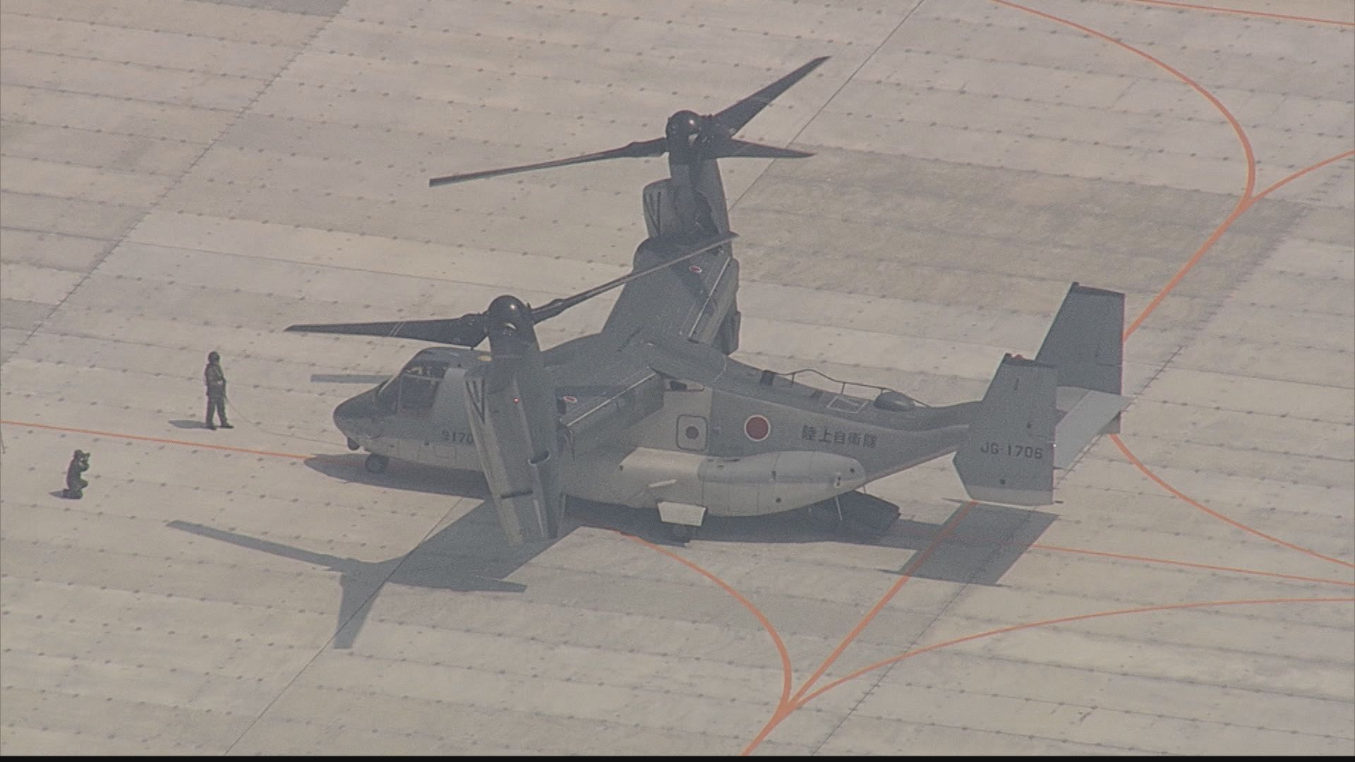 【速報】陸自オスプレイ1機目が佐賀駐屯地に到着　8月中旬までに全17機配備へ