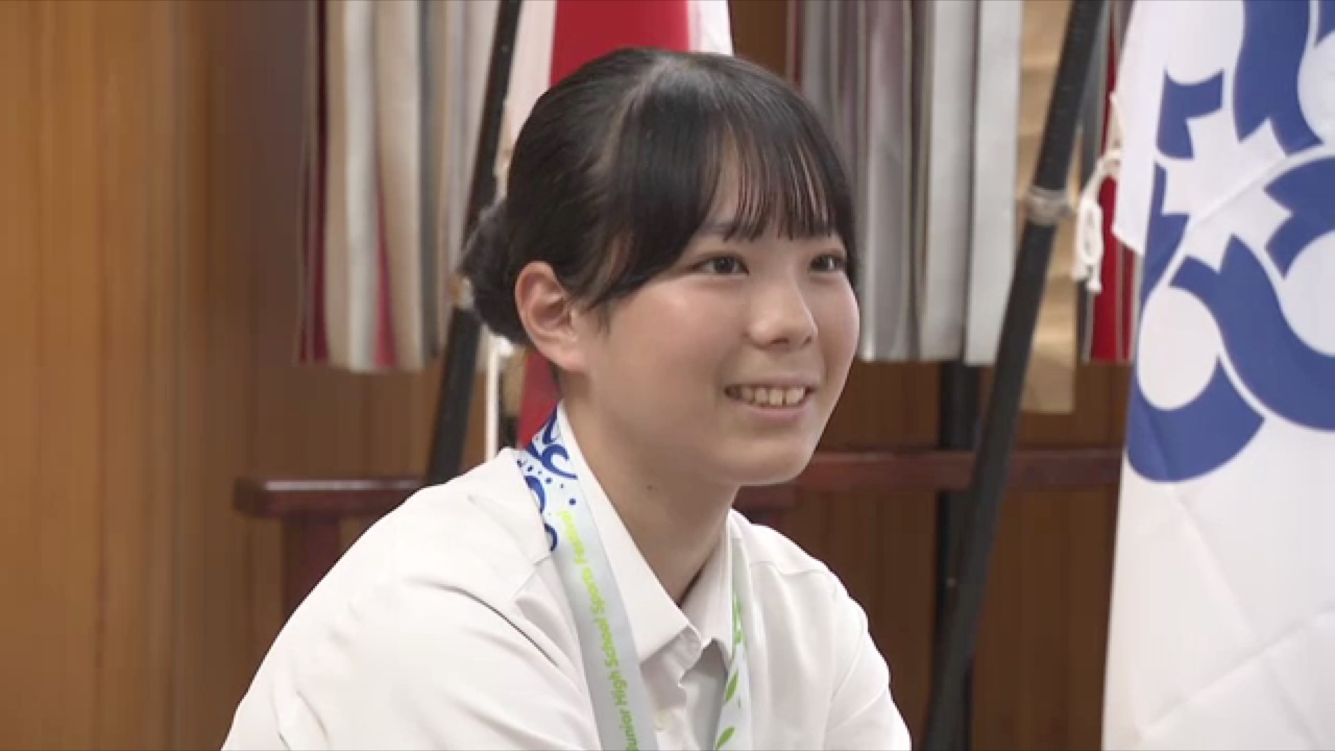 100mハードル中学新記録の今村好花さん　地元・太宰府市役所で喜びを報告　「インターハイでも頑張りたい」　福岡