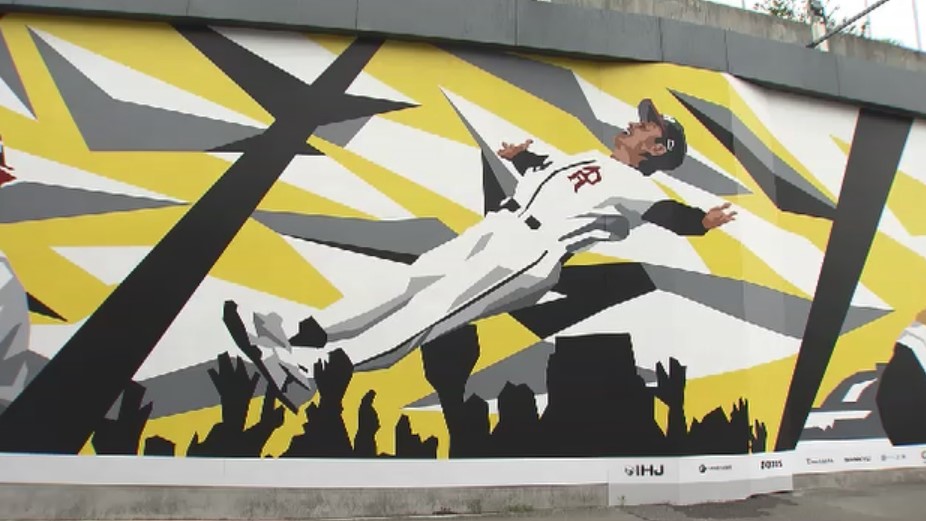 みずほPayPayドーム福岡に長さ43メートルの巨大壁画が完成　“王貞治会長の功績を次世代へ”　