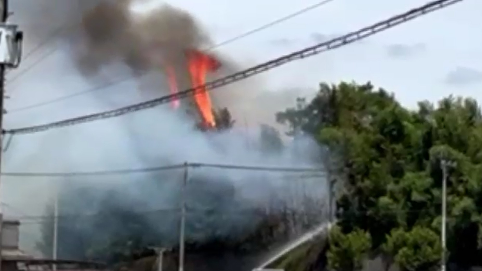 小郡市で竹林を焼く火事 障害者支援施設の利用者が避難 県道が一時通行止めに 福岡